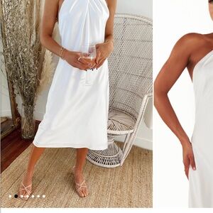 Show Me Your MuMu White Halter Midi Dress